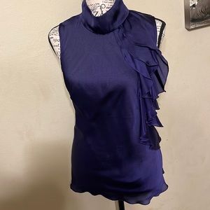 Kenar, Dark Purple Side Ruffle Cami, M